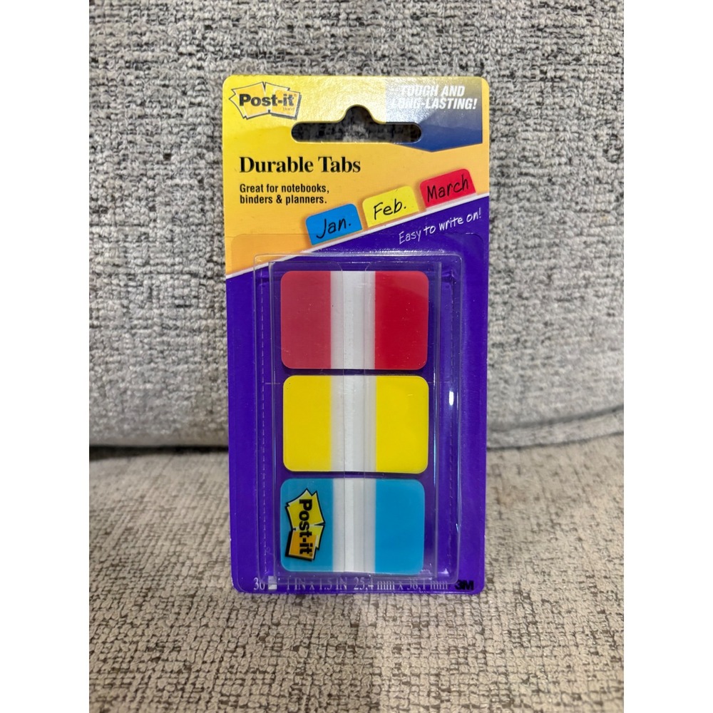 Post-It Durable Tabs Great for Notebooks Binders Planners 30 Count
